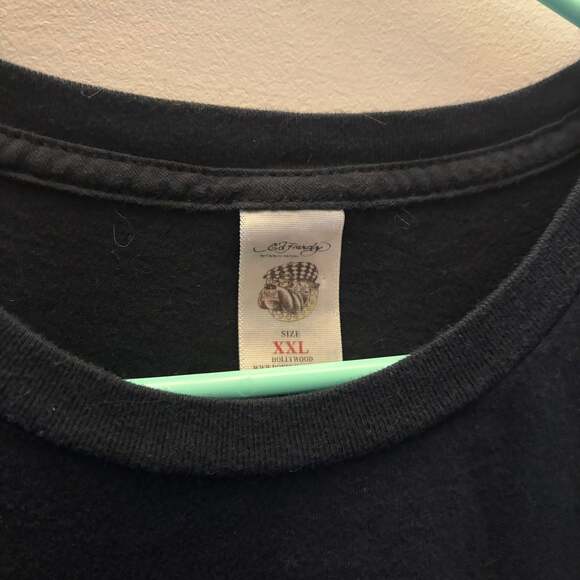 Vintage Christian Audigier Ed Hardy T Shirt Death Or Glory Skull Eagle Size XL - Picture 7 of 7